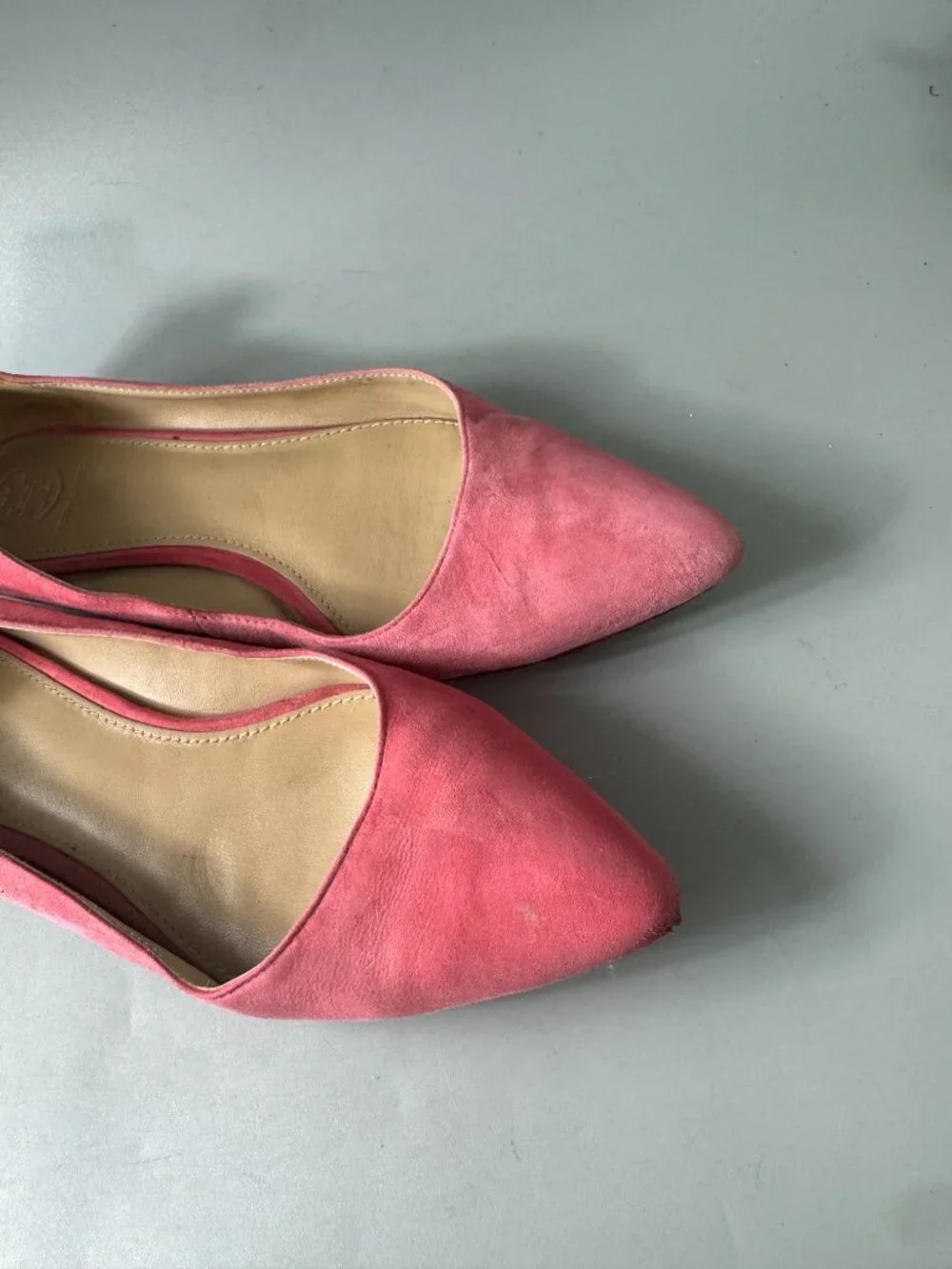 Tory Burch Pink Suede Pointed Flats, Size 7 M